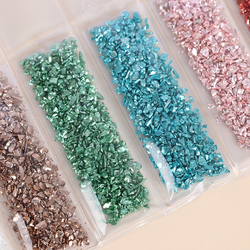 50g/lot Crushed Glass Stone Multi-color Broken Glass Granules Epoxy Resin  Filler for DIY Jewelry Making Home Decoration 